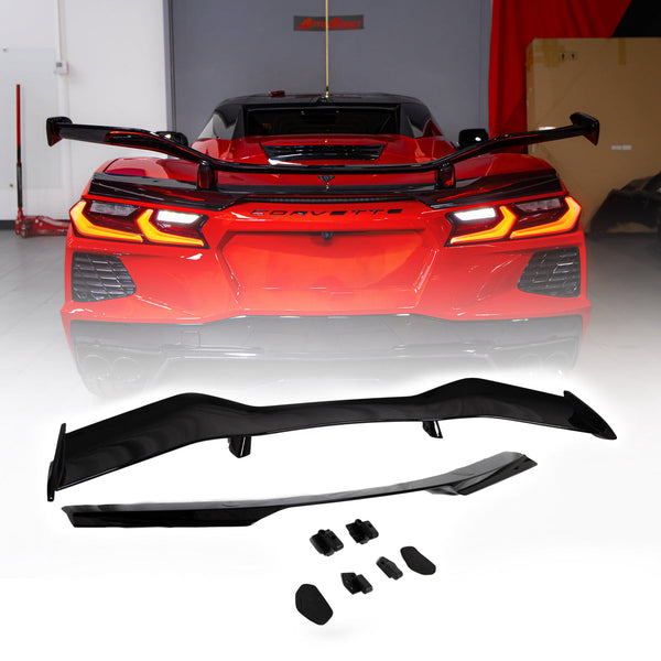2020-2026 Corvette C8 Type-Z06 Z07 Style Rear Spoiler 2pc For Z06 / ERay Carbon Fiber