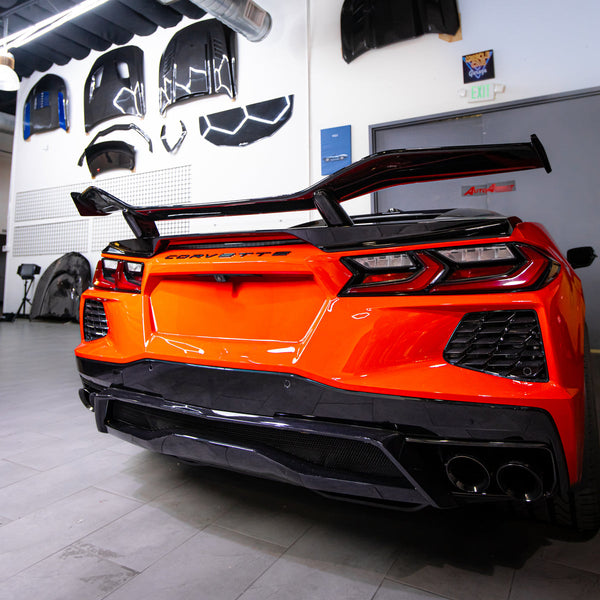 2020-2026 Corvette C8 Type-Z07 Style Rear Spoiler Aluminum or Carbon Fiber 2pc For Stingray