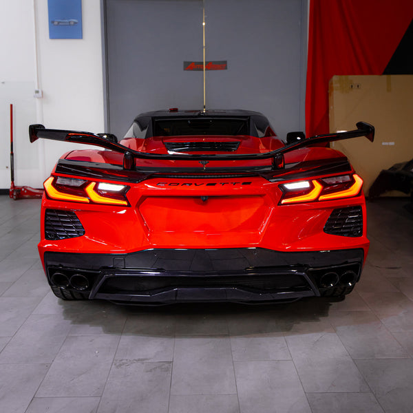 2020-2026 Corvette C8 Type-Z07 Style Rear Spoiler Aluminum or Carbon Fiber 2pc For Stingray