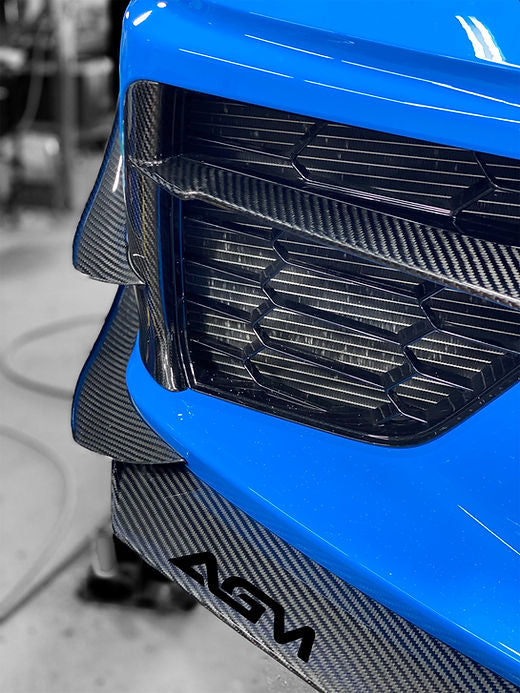 AGM C8 Corvette Carbon Fiber/Carbon Flash Metallic Dive Planes (Canards)