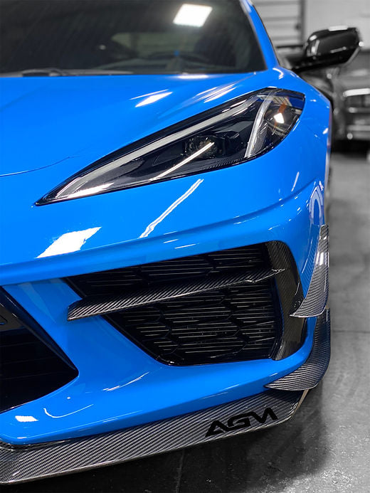 AGM C8 Corvette Carbon Fiber/Carbon Flash Metallic Dive Planes (Canards)