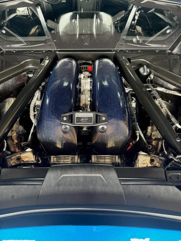 BLUE Carbon Fiber LT6 Engine Intake Manifold Covers
