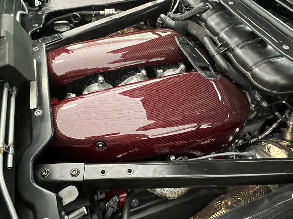 RED Carbon Fiber LT6 Engine Intake Manifold Covers