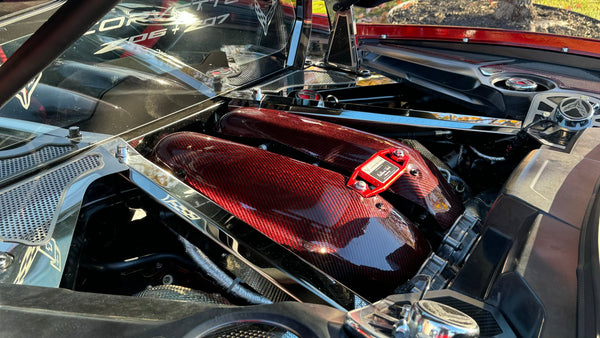 RED Carbon Fiber LT6 Engine Intake Manifold Covers