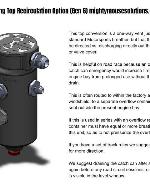 Recirculating Fitting Top