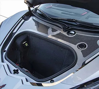 2020-2026 C8 Corvette - Front Wiper Cowl Brushed Stainless W/Polished Perforated Insert | Brushed Stainless Steel