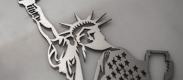 Emblem "Lady Liberty" Statue Of Liberty 1PC | Stainless Steel, Choose Finish