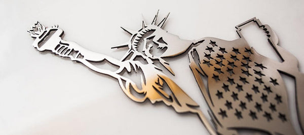 Emblem "Lady Liberty" Statue Of Liberty 1PC | Stainless Steel, Choose Finish