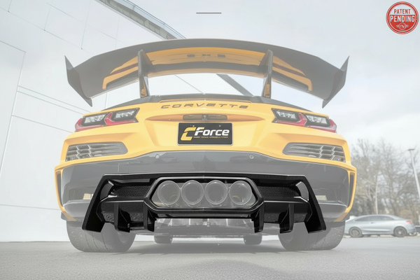 2023-UP Corvette C8 Z06 Rear Bumper Finned Diffuser Carbon Flash Metallic