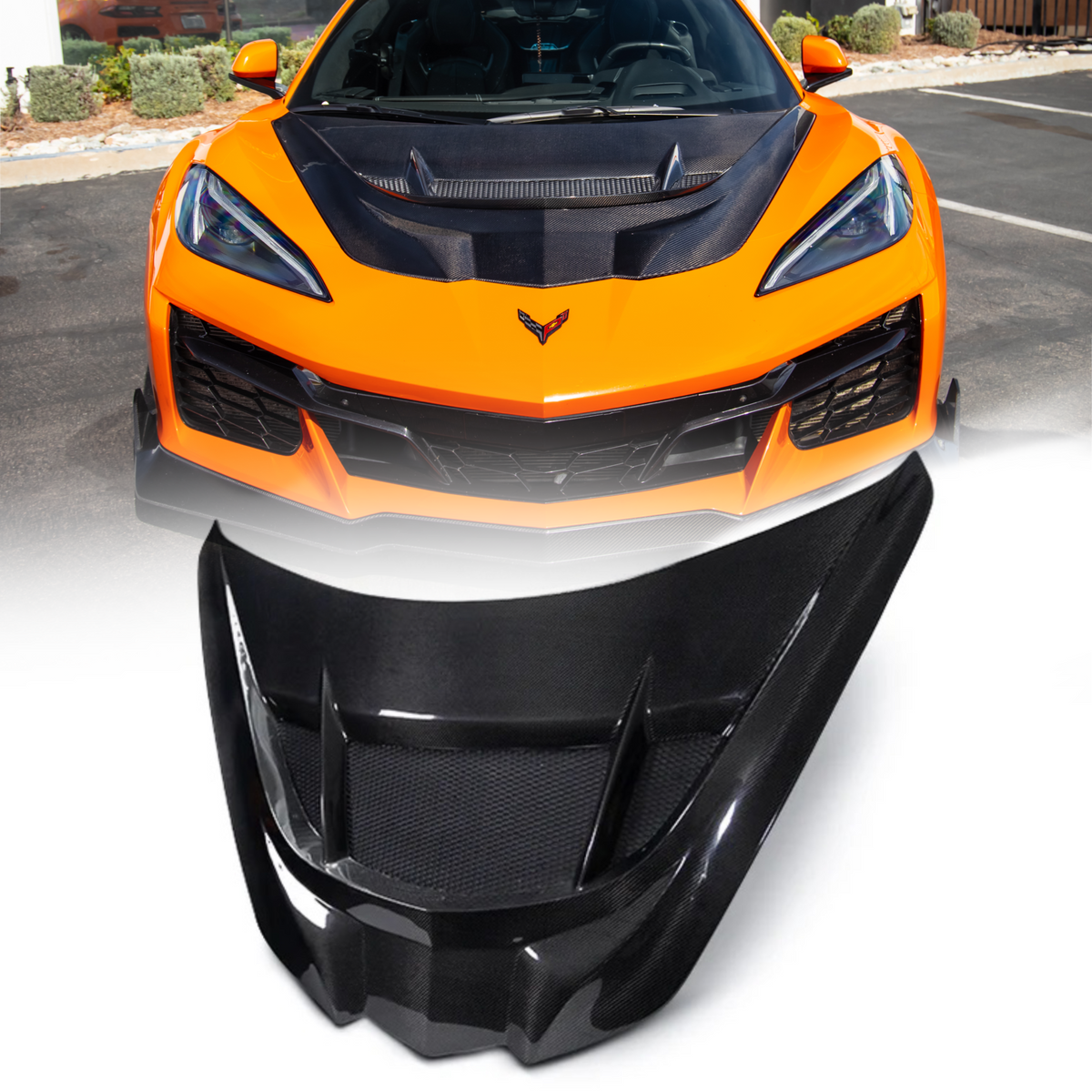 C8 CORVETTE ZR1 DOUBLE SIDED CARBON FIBER HOOD