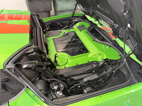 Clear HTC Engine Bay Cover for 2020+ Corvette C8 Z06, ZR1, E-Ray and Stingray Models