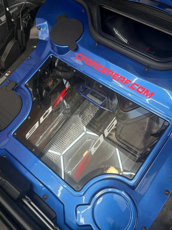 Clear HTC Engine Bay Cover for 2020+ Corvette C8 Z06, ZR1, E-Ray and Stingray Models