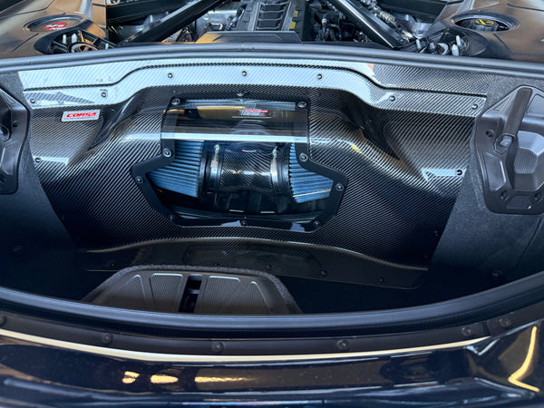 Corsa 2020+ Corvette C8 Stingray Z06 E-Ray Carbon Fiber Air Intake Trunk Panel with Polycarbonate Window