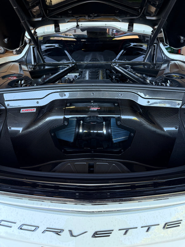 Corsa 2020+ Corvette C8 Stingray Z06 E-Ray Carbon Fiber Air Intake Trunk Panel with Polycarbonate Window