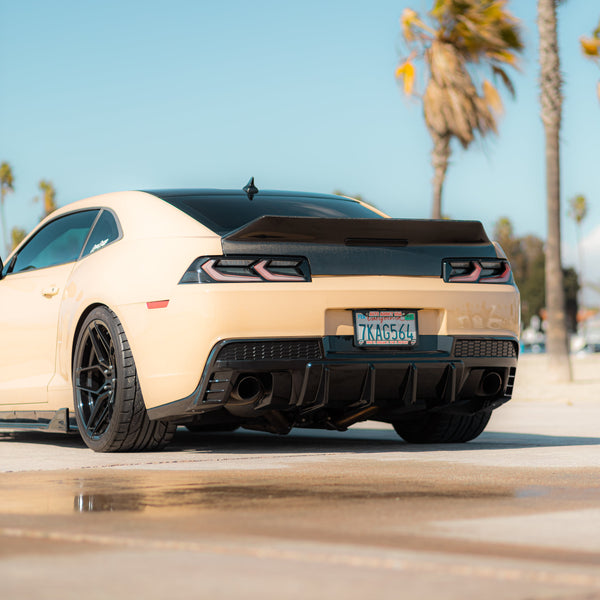 2014-2015 Chevy Camaro Evo Style Shark Fins Rear Diffuser Quad/Single Tips