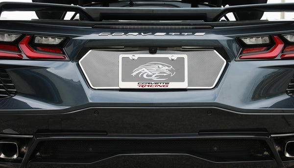 2020-2026 C8 CORVETTE - CORVETTE RACING STYLE LICENSE PLATE FRAME | STAINLESS STEEL
