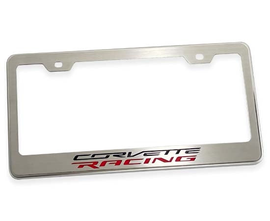2020-2026 C8 CORVETTE - CORVETTE RACING STYLE LICENSE PLATE FRAME | STAINLESS STEEL