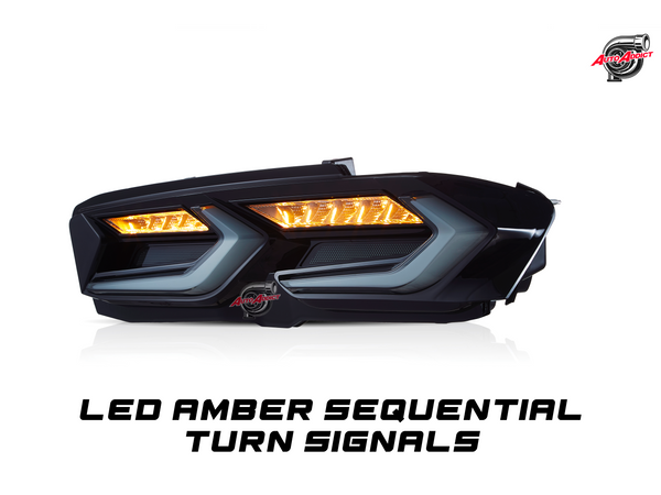 2019-2025 CHEVY CAMARO UMBRA LED TAILLIGHTS GLOSS BLACK/SMOKE LENS