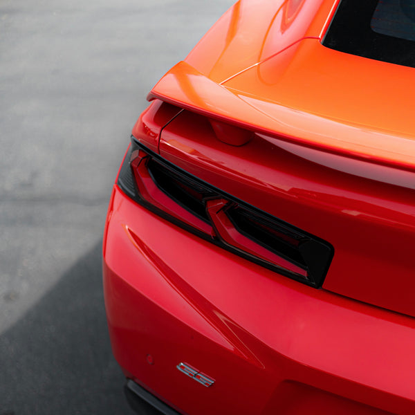 2016-2018 CHEVY CAMARO VELOX LED TAILLIGHTS GLOSS BLACK/RED LENS