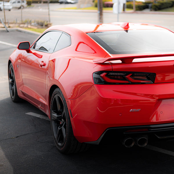2016-2018 CHEVY CAMARO VELOX LED TAILLIGHTS GLOSS BLACK/RED LENS
