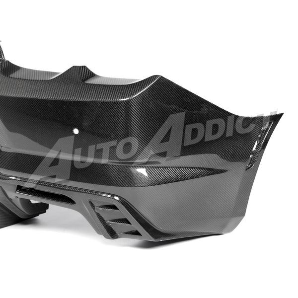 2019-2025 Camaro RS/SS/ZL1 Gloss Double Sided Carbon Fiber Rear Bumper w/Rear Diffuser Quad Tips 1pc