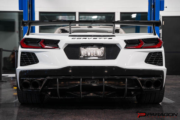 Paragon Performance C8 Corvette Rear Diffuser Strakes - Carbon Flash