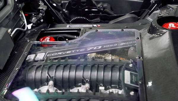 Paragon Performance C8 Corvette Carbon Fiber Clear Engine Cover - Convertible