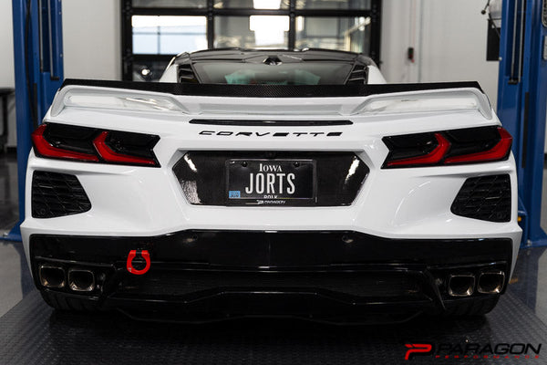 Paragon Performance C8 Corvette License Plate Insert - Carbon Fiber or Carbon Flash