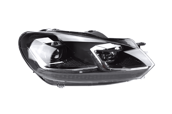 Volkswagen Golf MK6 Red, Silver, and Black Projector with Dynamic Signal LED Headlights (2009 - 2013)