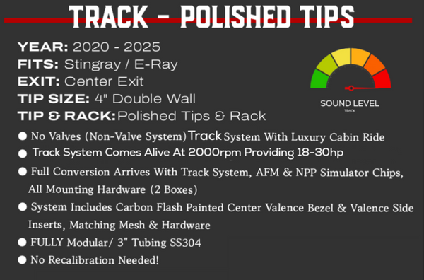 2020-2025 LeMans Edition C8 Corvette Stingray, E-Ray or Z06 Valve or NON-Valve Catback Center Exhaust