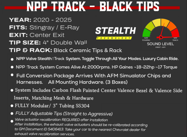 2020-2025 LeMans Edition C8 Corvette Stingray, E-Ray or Z06 Valve or NON-Valve Catback Center Exhaust