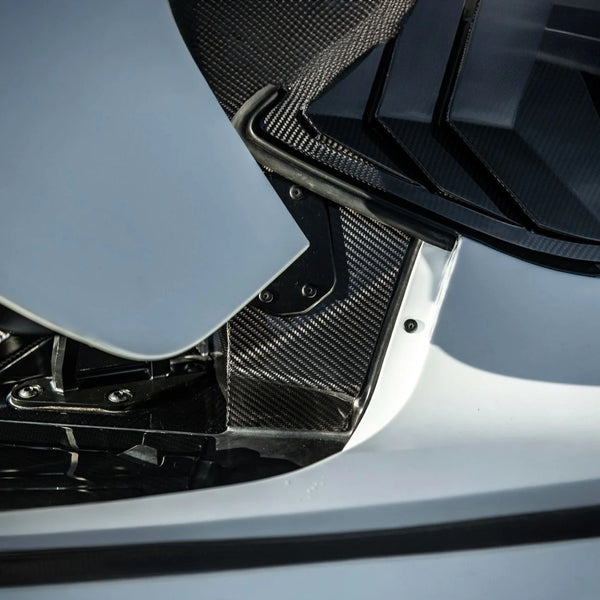 Corvette C8 Dry Carbon Fiber Rear Hatch Hinge Pillar Trim Cover Overlays