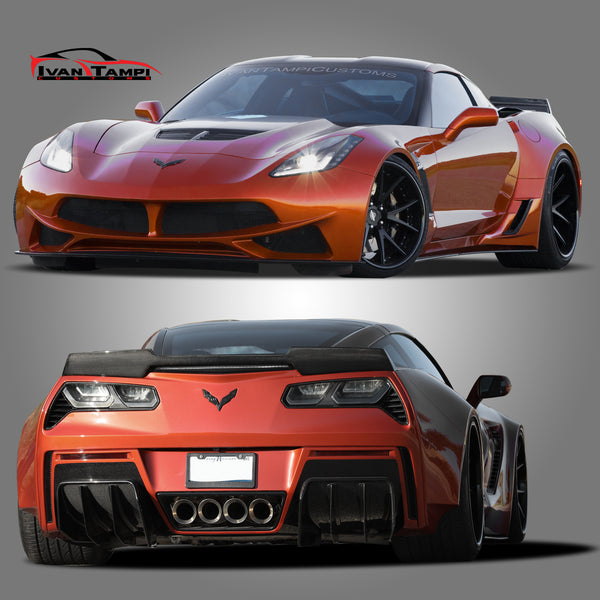 Rear Air Duct Brake Vent Carbon Fiber C7 Corvette Z06 / Grand Sport 2014 +