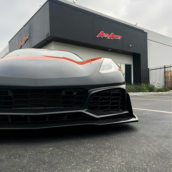 2014-2019 Corvette C7 ZR1 Track Package Front Bumper Conversion 18pcs Full Kit Flat BLK