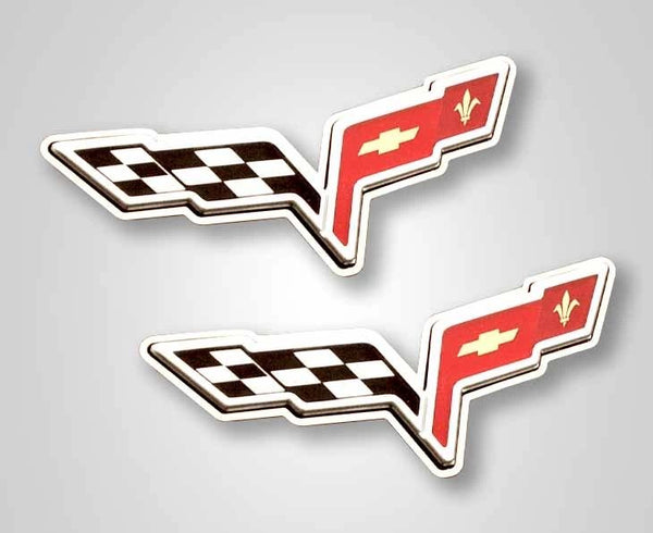 2005-2013 C6 Corvette - Emblem Trim Rings 2Pc | Polished Stainless Steel