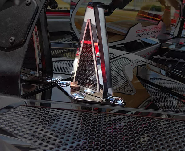 2020+ C8 Corvette Coupe - Carbon Fiber Hinge Dress-up Kit 6Pc | Choose Finish