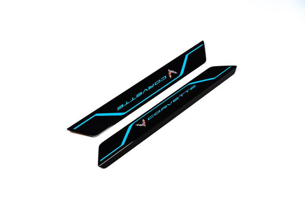 AMT C8 Corvette Carbon Flash "CORVETTE" Door Sill Plate Covers