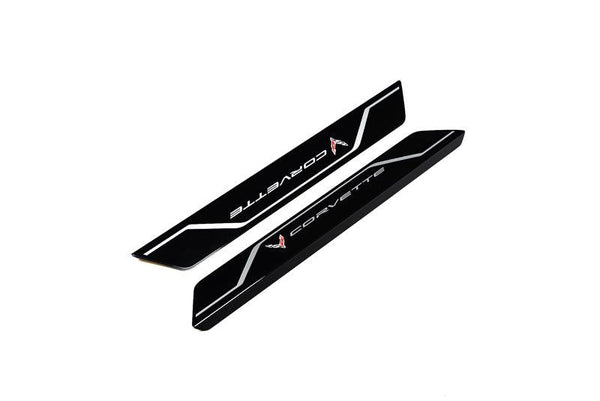 AMT C8 Corvette Carbon Flash "CORVETTE" Door Sill Plate Covers