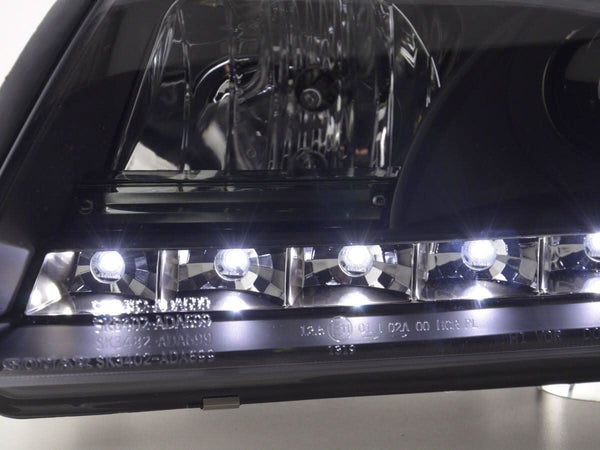 Audi A6 (C5 4B) Black LED Headlights with Daytime Running Lights (1997-2001)