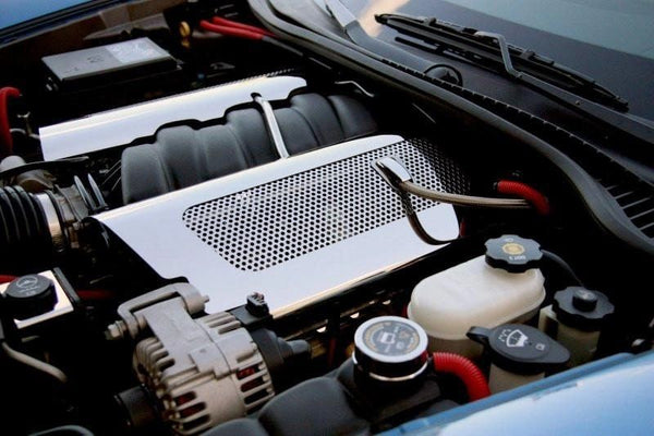 2006-2013 Corvette Z06 only - Perforated Fuel Rail Covers Replacement Style | Polished Stainless