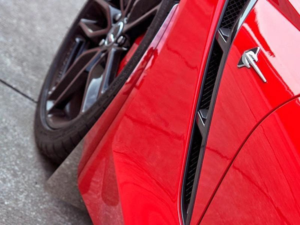 2014-2019 C7 Corvette Stingray - Mud Guards Polished w/Carbon Fiber BACKING | Stainless Steel, Choose Kit