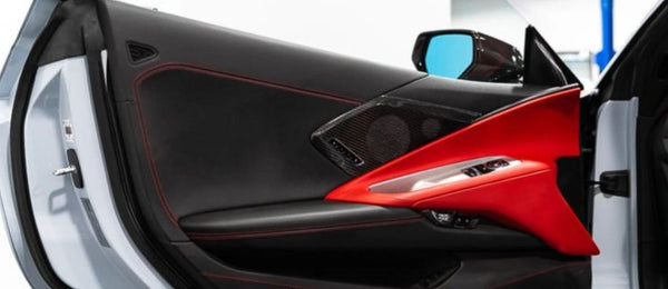 CForce Performance C8 Corvette Carbon Fiber Speaker Covers - Black