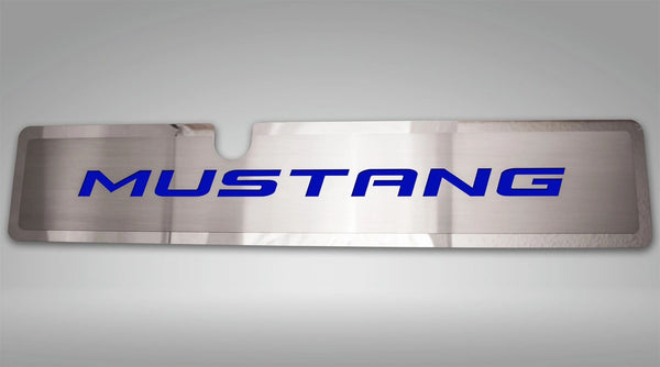 2015-2017 Mustang GT/EcoBoost - Radiator Cover Vanity Plate 'MUSTANG' | Brushed, Choose Inlay Color