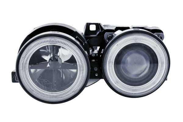 BMW 3-series E30 2/4 door. Black Angel Eyes Headlight Set (1987-1991)