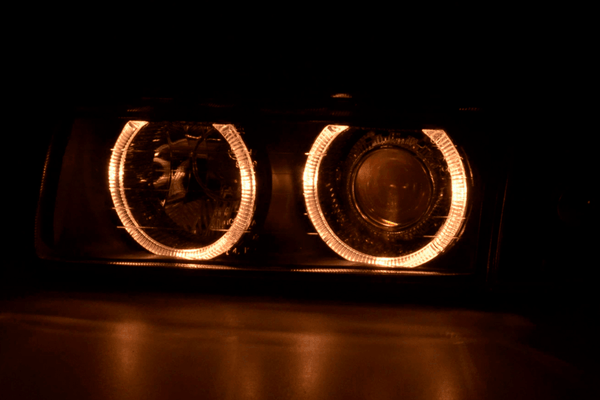 BMW 3 Series E36 Sedan Black Angel Eyes LED Headlights (1992 - 1998)