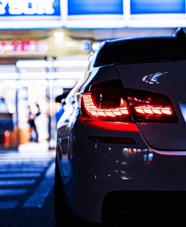 BMW 5-Series F10 F18 M5 6th Gen GTS Style -Red or Smoked- OLED Dynamic LED Tail Lights (2011-2017)