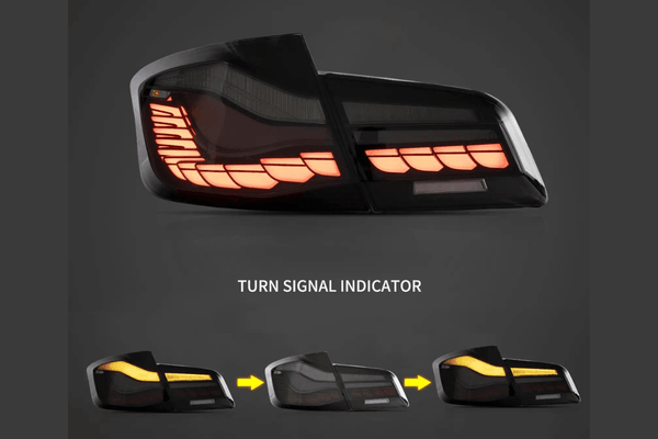 BMW 5-Series F10 F18 M5 6th Gen GTS Style -Red or Smoked- OLED Dynamic LED Tail Lights (2011-2017)