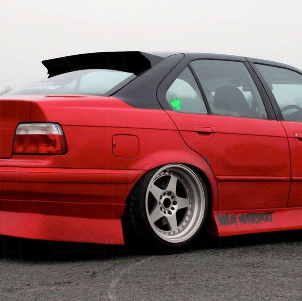 BMW E36 Sedan Series 3 Black HM Style Roof Spoiler (1990 - 2000)