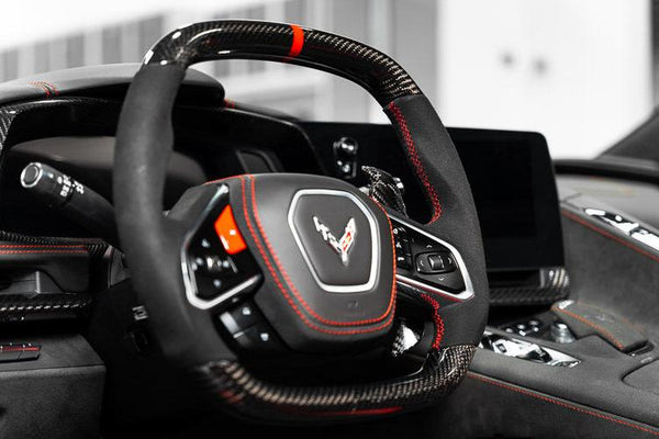 Paragon Performance C8 Corvette Carbon Fiber Steering Wheel Trim Overlay