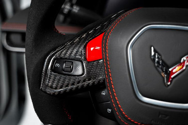 Paragon Performance C8 Corvette Carbon Fiber Steering Wheel Trim Overlay